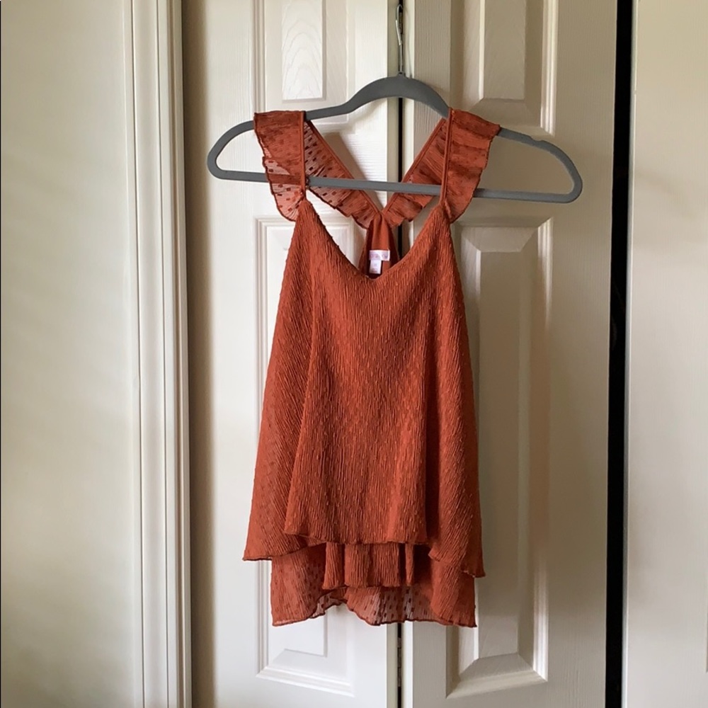 Super cute orange flouncy summer tank top!!!